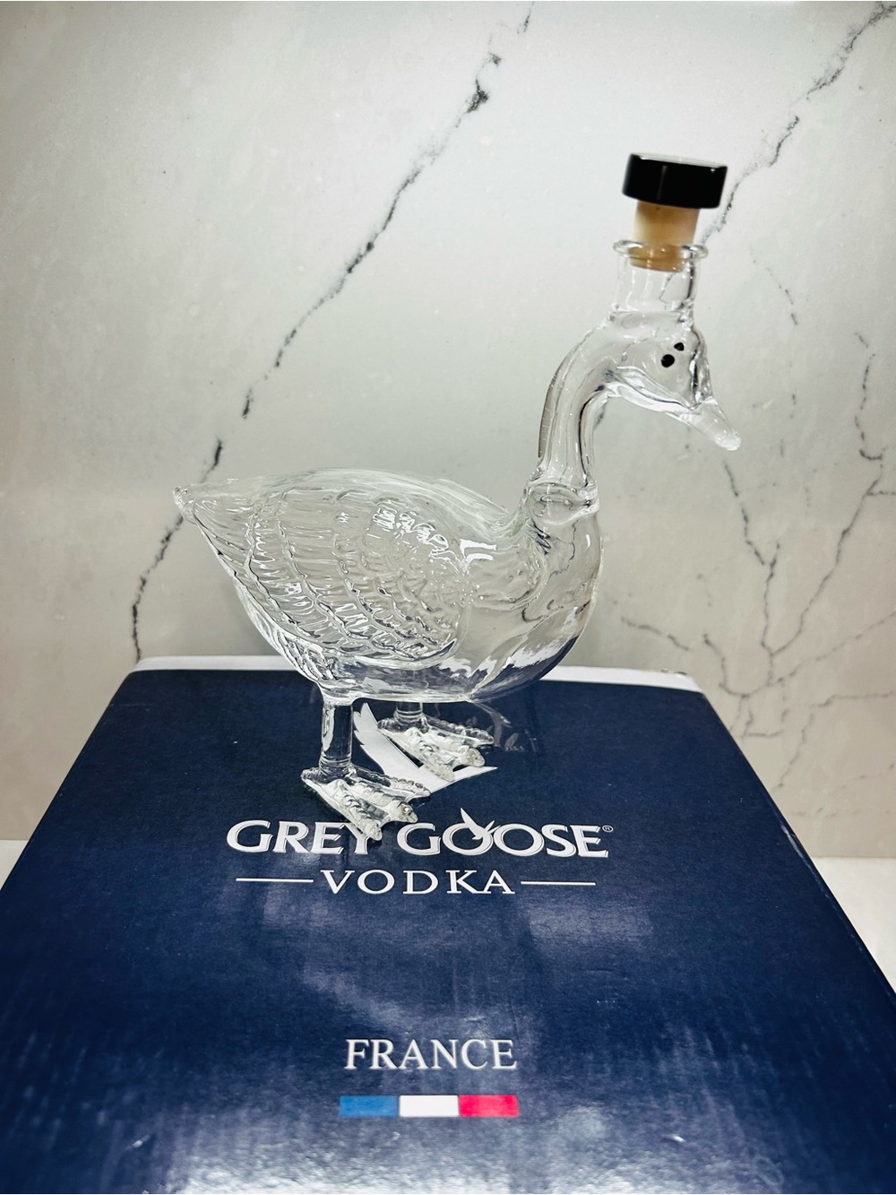 Clear Glass Goose Decanter in Original Box